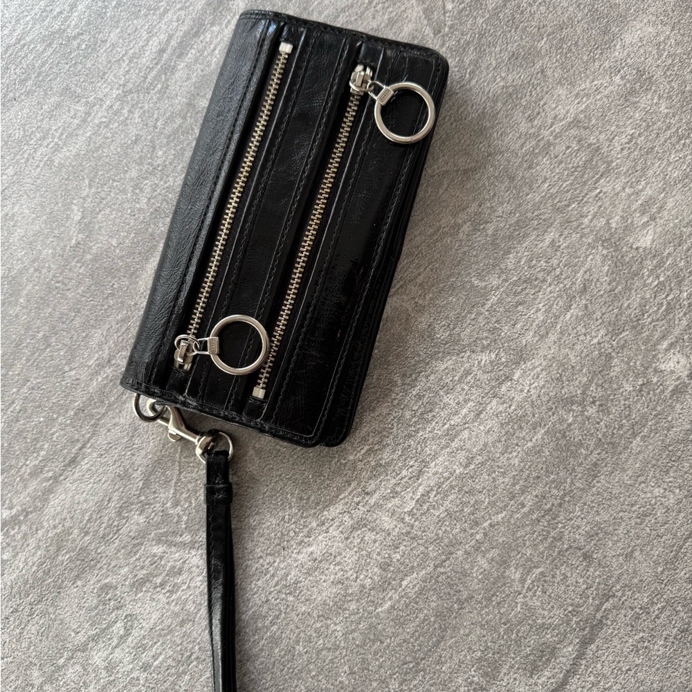 Coach Black and Gray Animal Print Interior Wallet